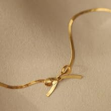 Minimalist Gold Bow Choker Necklace for Women