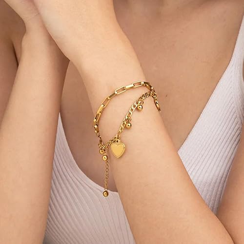 GLEVIA Gold Charm Bracelet – Elegant Everyday Wear