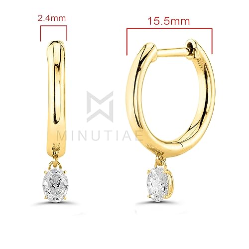 Gold Mini Hoop Earrings with Crystal Drop for Women