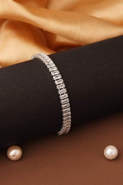 GLEVIA Premium Silver Tennis Bracelet