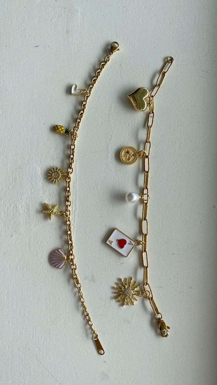 GLEVIA Statement Charm Bracelet – Trendy Gold Finish (Sold Individually)