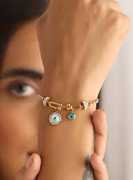 GLEVIA Gold Evil Eye Charm Bracelet for Women