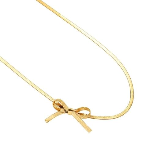 Minimalist Gold Bow Choker Necklace for Women
