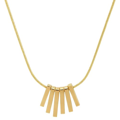 GLEVIA Elegant Gold Bar Pendant Necklace for Women
