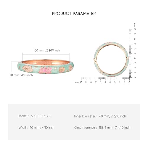 GLEVIA Floral Enamel Bangle – Pastel Elegance in Gold Finish