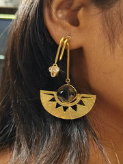 GLEVIA Stylish Golden Polish Earring | Anti Tarnish Stone Earrings